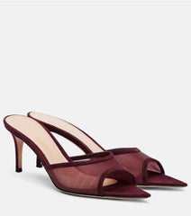 Gianvito Rossi - Pointy 70 suede and organza mules