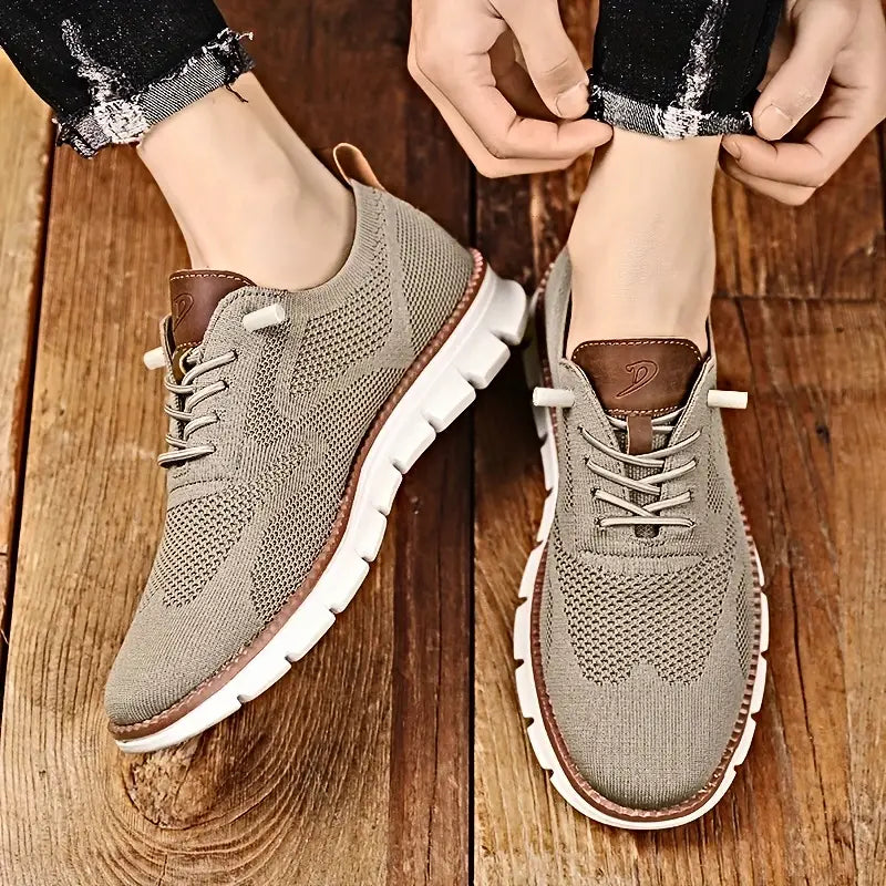 Bellkmart Super Comfy breathable Orthopedic Mesh Sneakers For Wide Feet - Khaki - Bellkmart