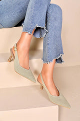 Helene Gold Woven Sparkle Court Heels