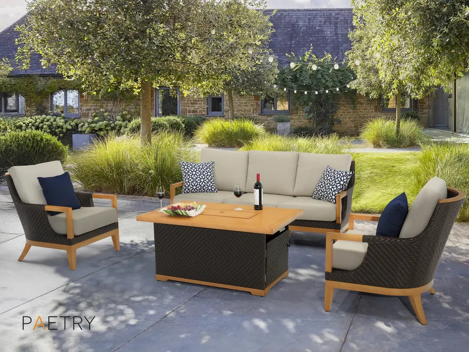Galina 4-piece Fire Outdoor Patio Seating Set