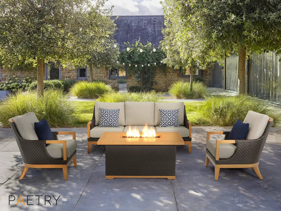 Galina 4-piece Fire Outdoor Patio Seating Set