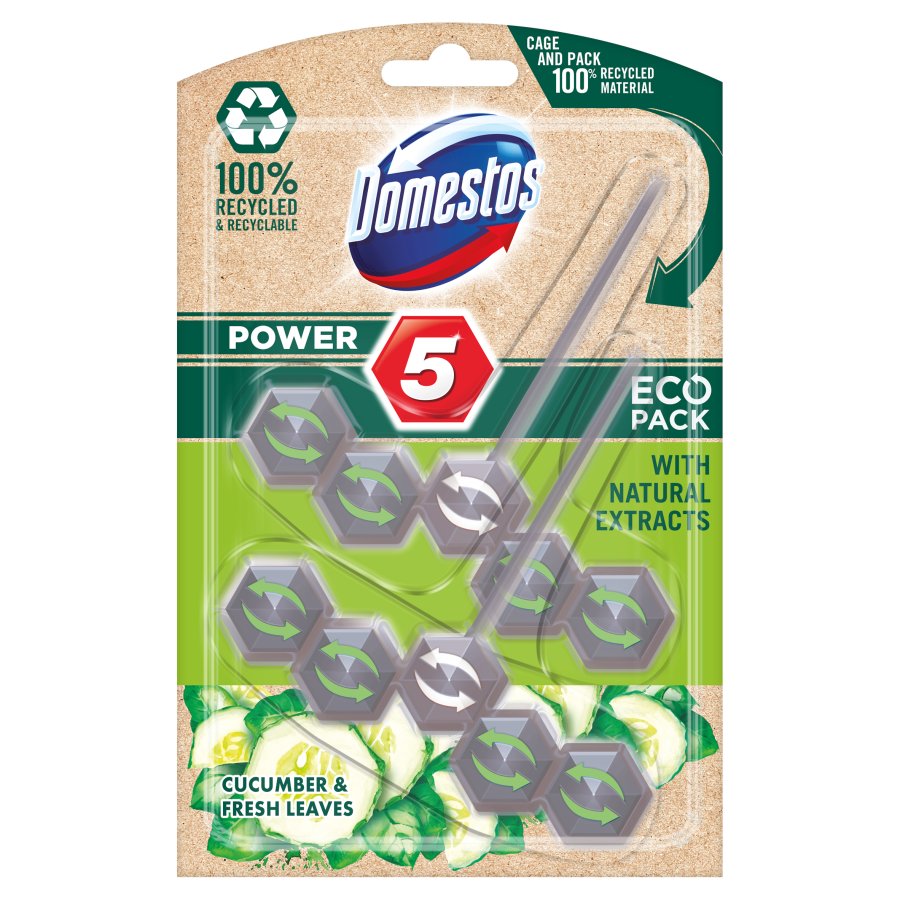 Power 5 Eco Cucumber & Fresh Leaves kostka zapachowa do toalet 2x55g