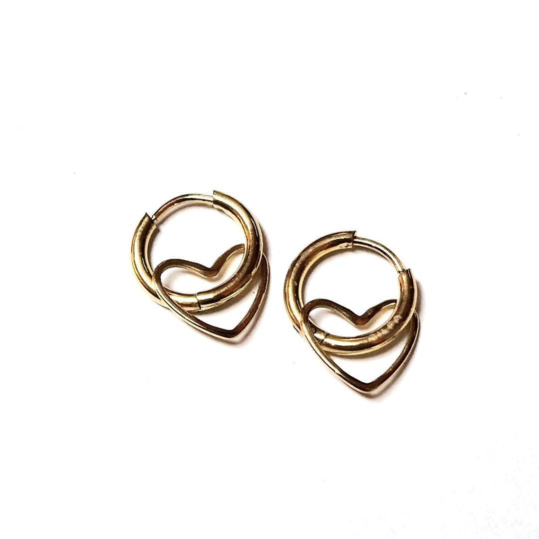 My Pearl - Stitch Marker Earrings - Hjarta - Gold - SILFA ehf - Garntopia
