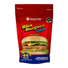 Carne para Hamburguesas Member's Mark Rica Burguer Junior 44 piezas de 56 gr c/u