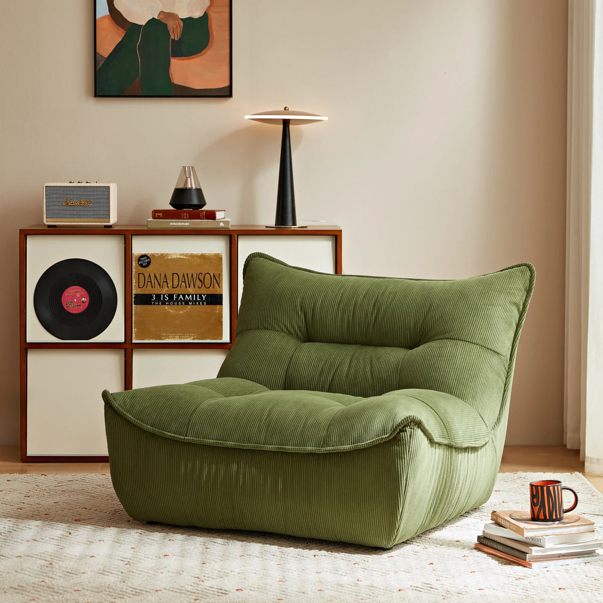 Linspire Eloni Corduroy Lounge Chair, Green