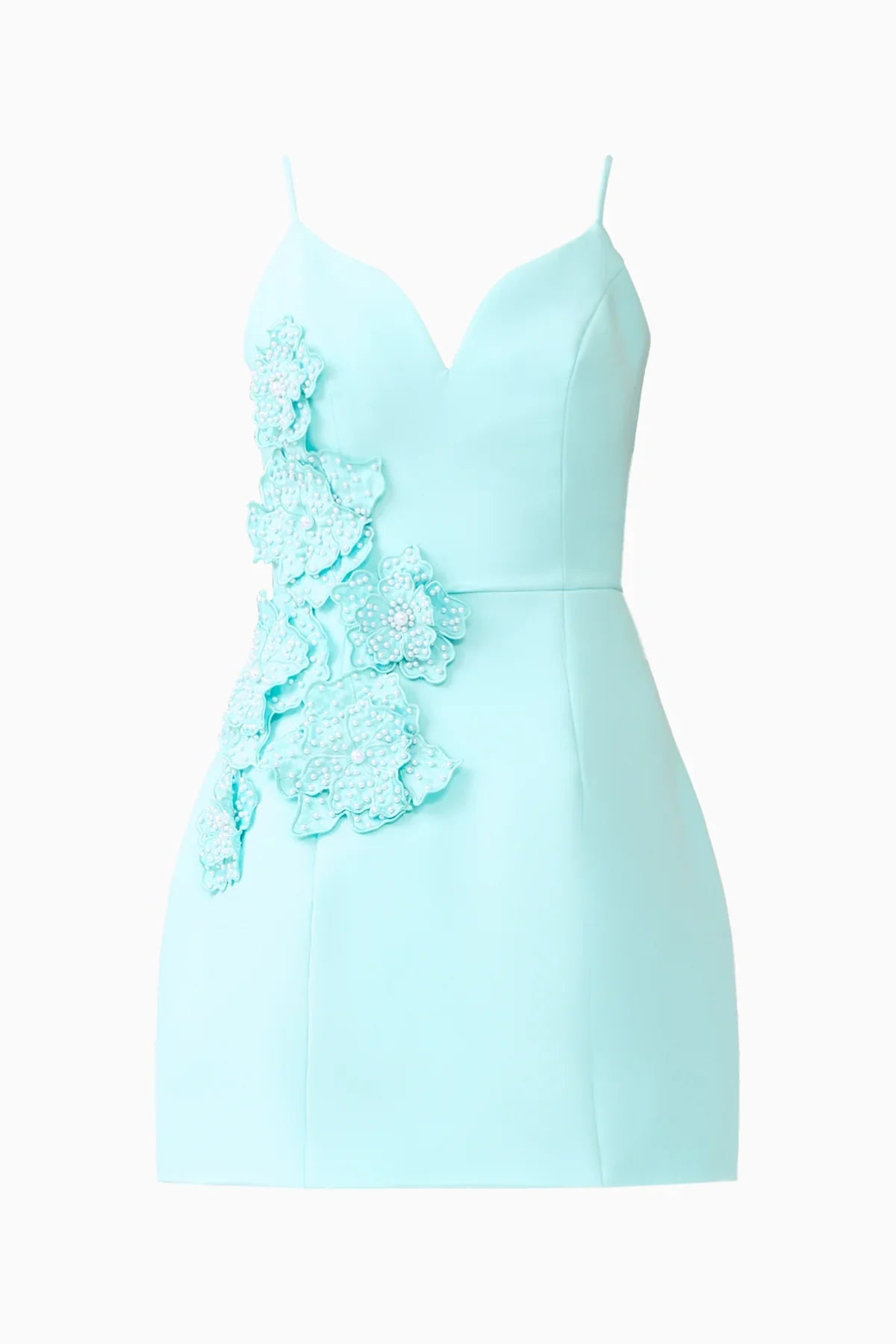 Stella Tulip Mini Dress in Aqua Blue