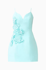 Stella Tulip Mini Dress in Aqua Blue
