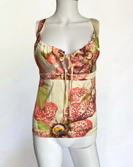 Roberto Cavalli Orchid Print Silk Cami, 2004
