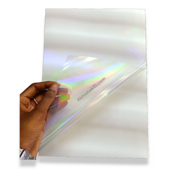 A4 Transparent Rainbow Promojet Sticker for custom holographic label creation and retail product package decoration.