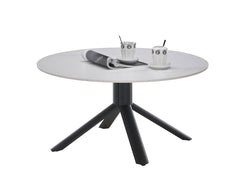 Joanna Couchtisch Ø 90 cm Keramik Weiß / Schwarz