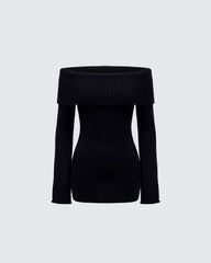 Abeni Black Sweater Mini Dress