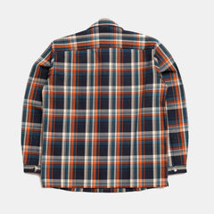 Cotton Sports Shirt Orange/Blue Check
