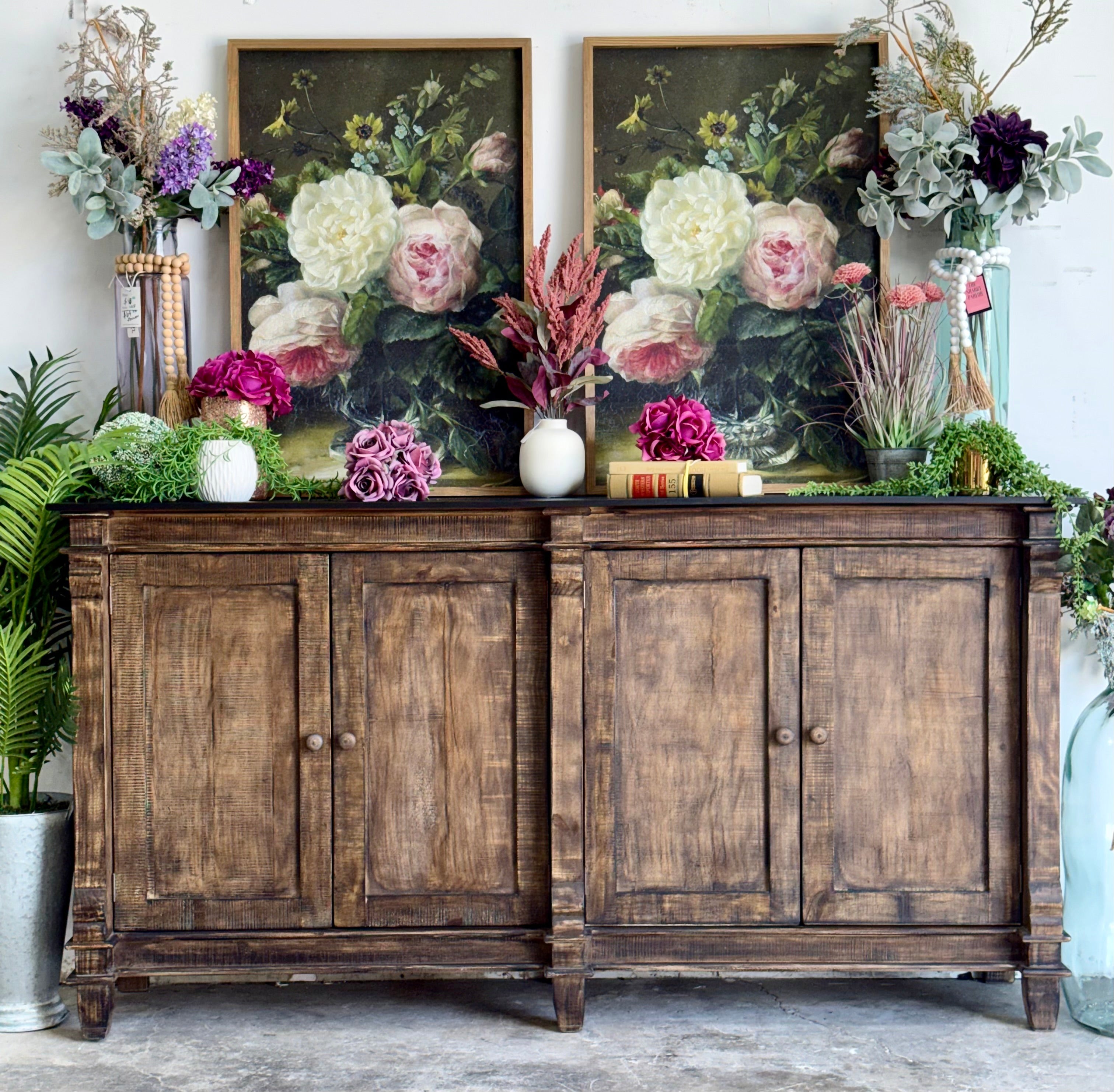 Allison 4 Door Console-Pecan/Black