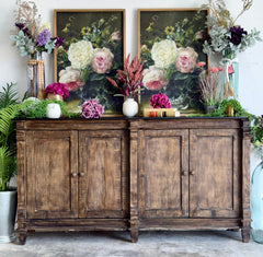 Allison 4 Door Console-Pecan/Black