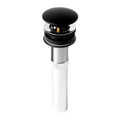 ALFI Brand AB9055-BM Black Matte Solid Brass Pop Up Bathroom Sink Drain Without Overflow