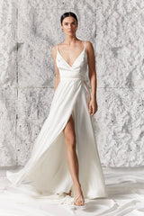 Dress With Circle Cut Skirt And Front Split