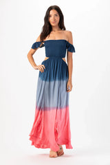 Amber Maxi Dress - Navy Pink Ombre