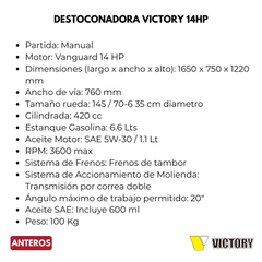 Destoconadora Victory 14HP
