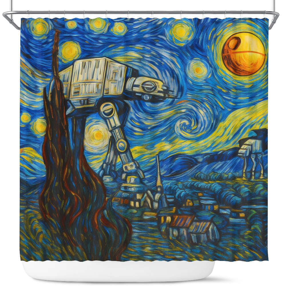 AT-AT Walker Starry Night Shower Curtain