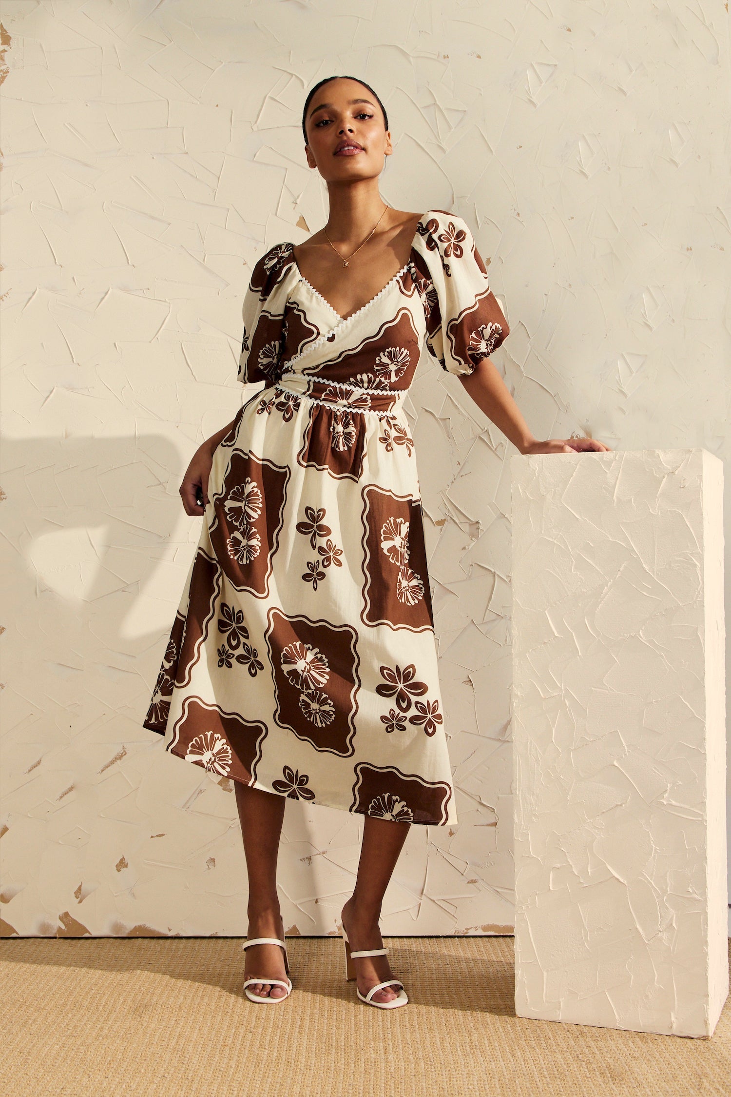 Bianca Cocoa Dress - Brown(Exclusive print)
