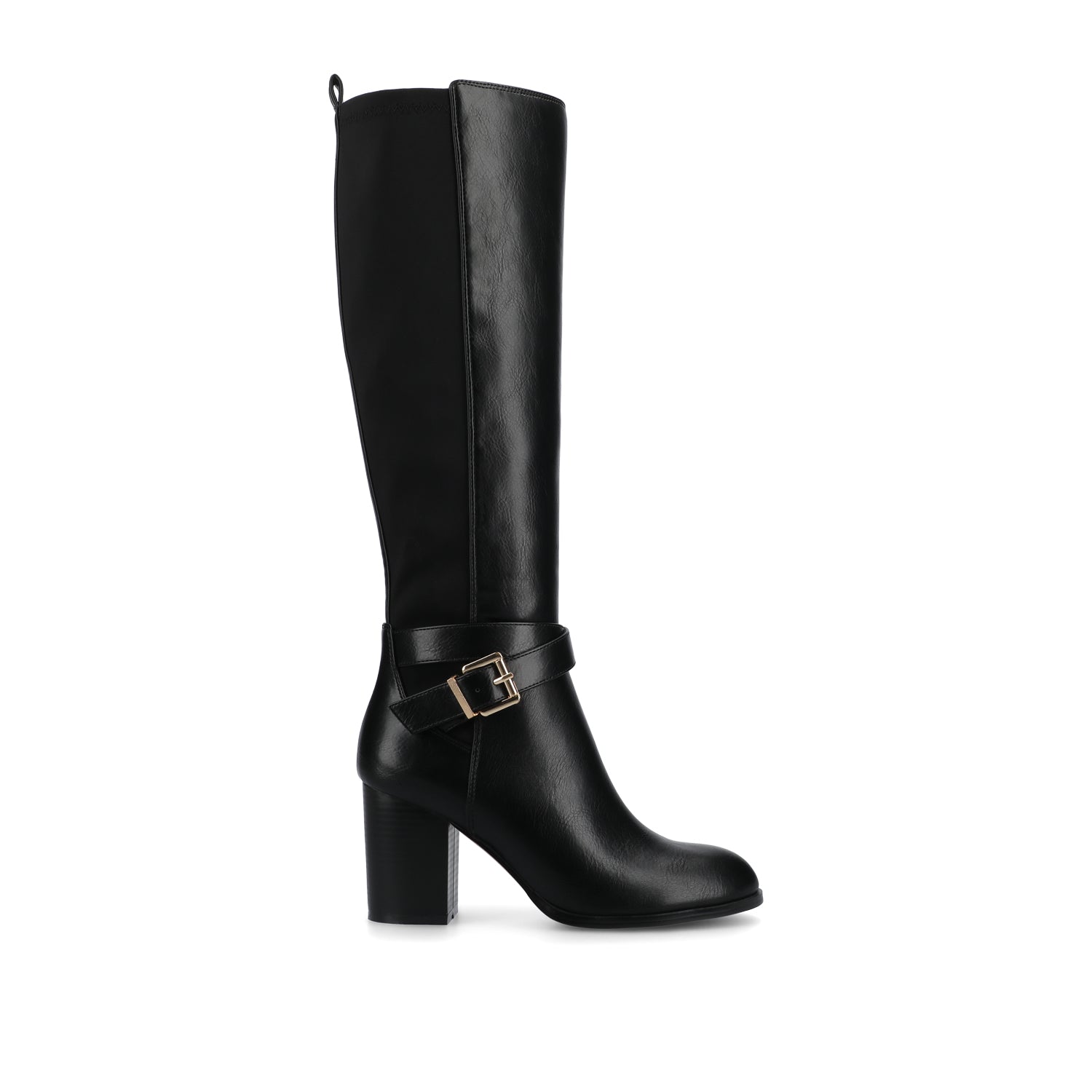 AVALONN KNEE HIGH DRESS BOOTS IN WIDE CALF - Black