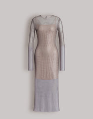 Micro-rhinestone midi dress