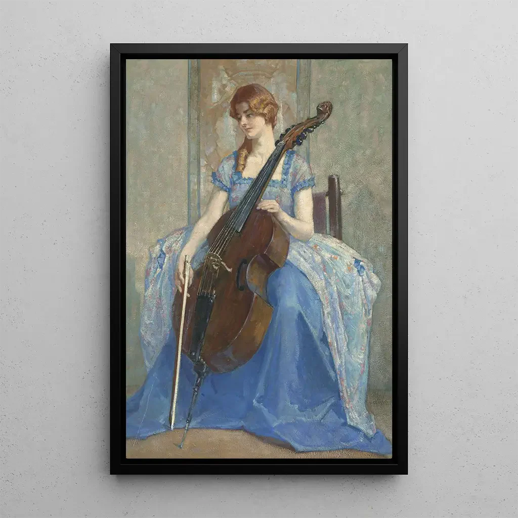 Alfred Palmer - Francesca the artists daughter and her Viola da Gamba.webp