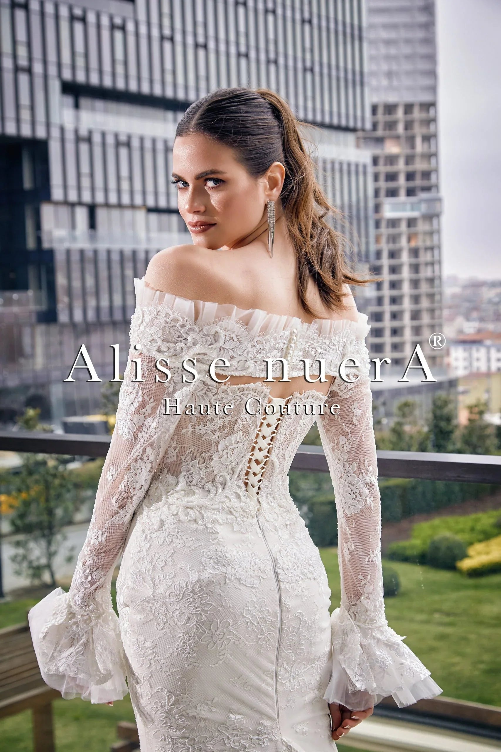 Sweetheart Convertible Lace Wedding Gown with Lace Bridal Cover Up Bolero