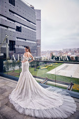 Sweetheart Convertible Lace Wedding Gown with Lace Bridal Cover Up Bolero