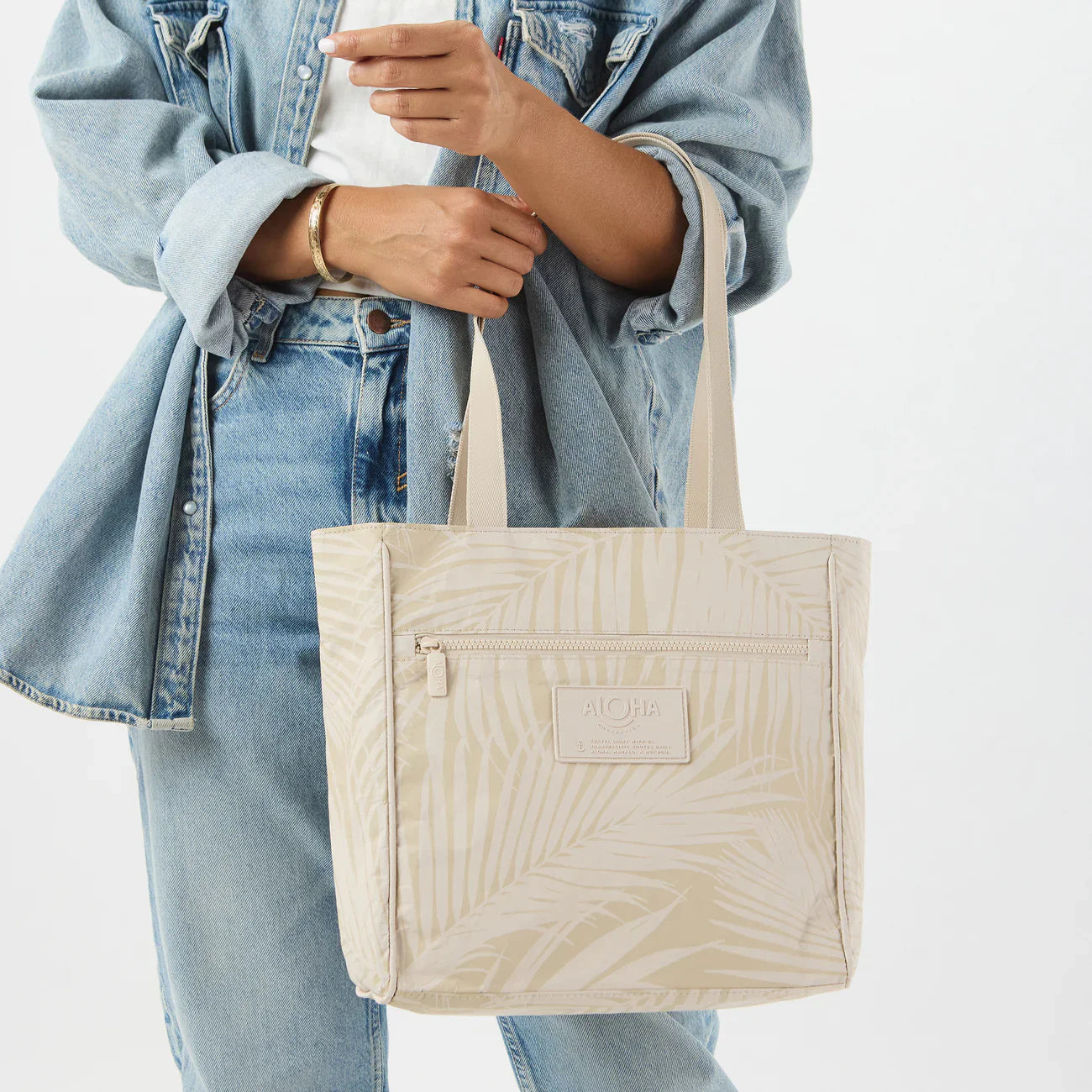 Aloha Collection "Areca" Go-To Tote - Latte/Sandstone-Tote Bag-Leilanis Attic
