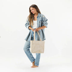 Aloha Collection "Areca" Go-To Tote - Latte/Sandstone-Tote Bag-Leilanis Attic