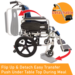 ViN-46A5S-20 Extra Wide Detachable Wheelchair 20" Seat [Holds 120kg] Pushchair