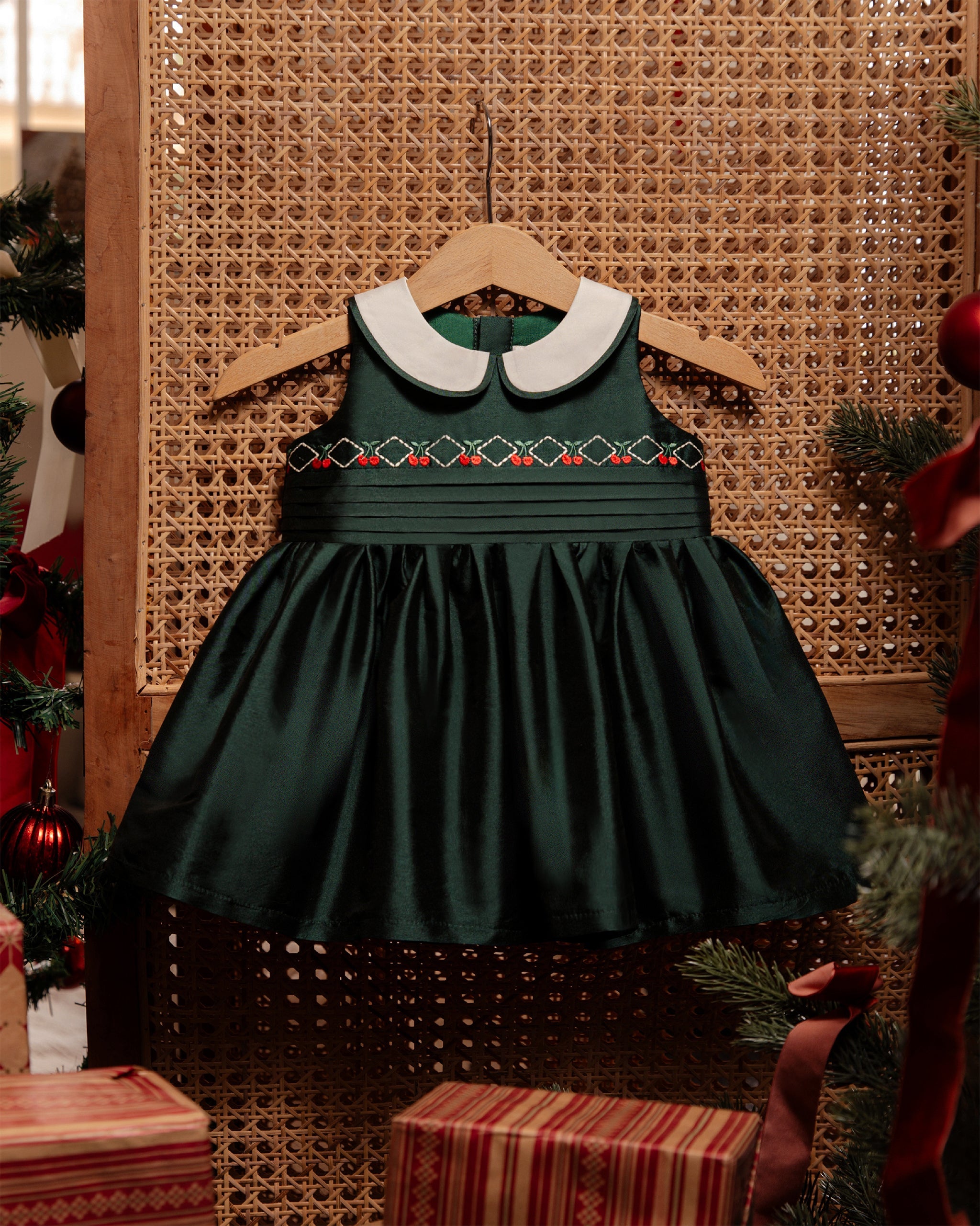 Baby Caroline Dress in Eden Green