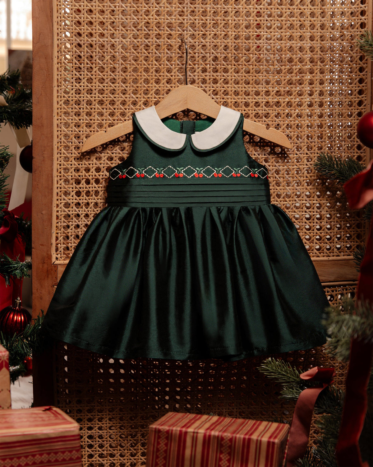 Baby Caroline Dress in Eden Green