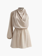 Clara | Asymmetrisches Faltenkleid