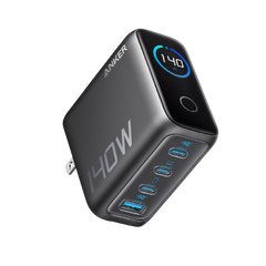 Anker power adapter with multiple USB ports on a white background