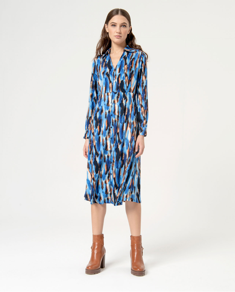 Surkana Blue Print Ippy Dress