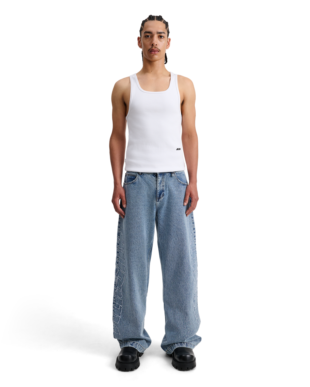 ALIS BAM WIDE FIT JEANS W/ EMBROIDERY Jeans Washed Light Blue