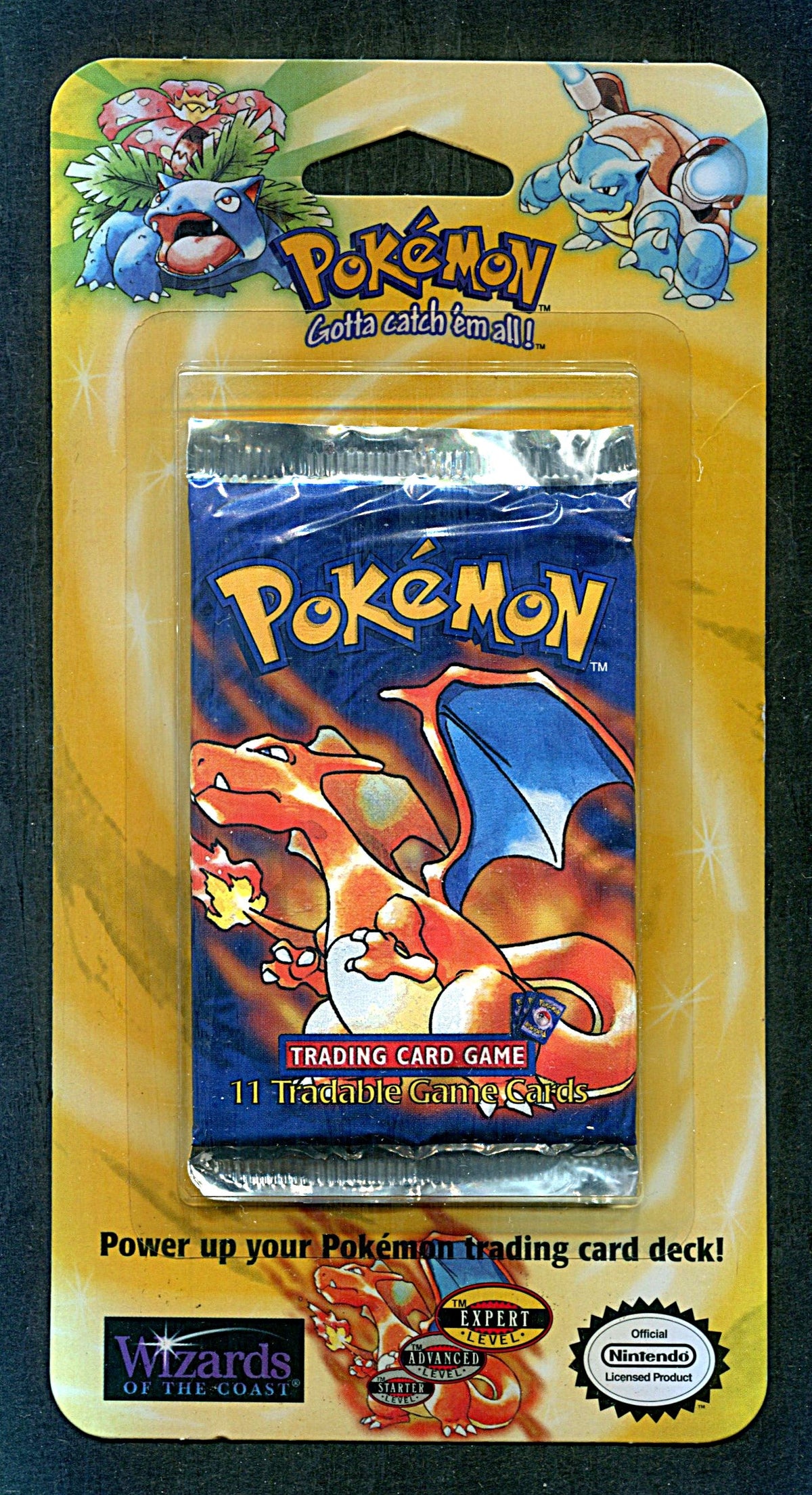 1999 WOTC Pokemon Base Set Unopened Shadowless Blister Pack Charizard (*27329)