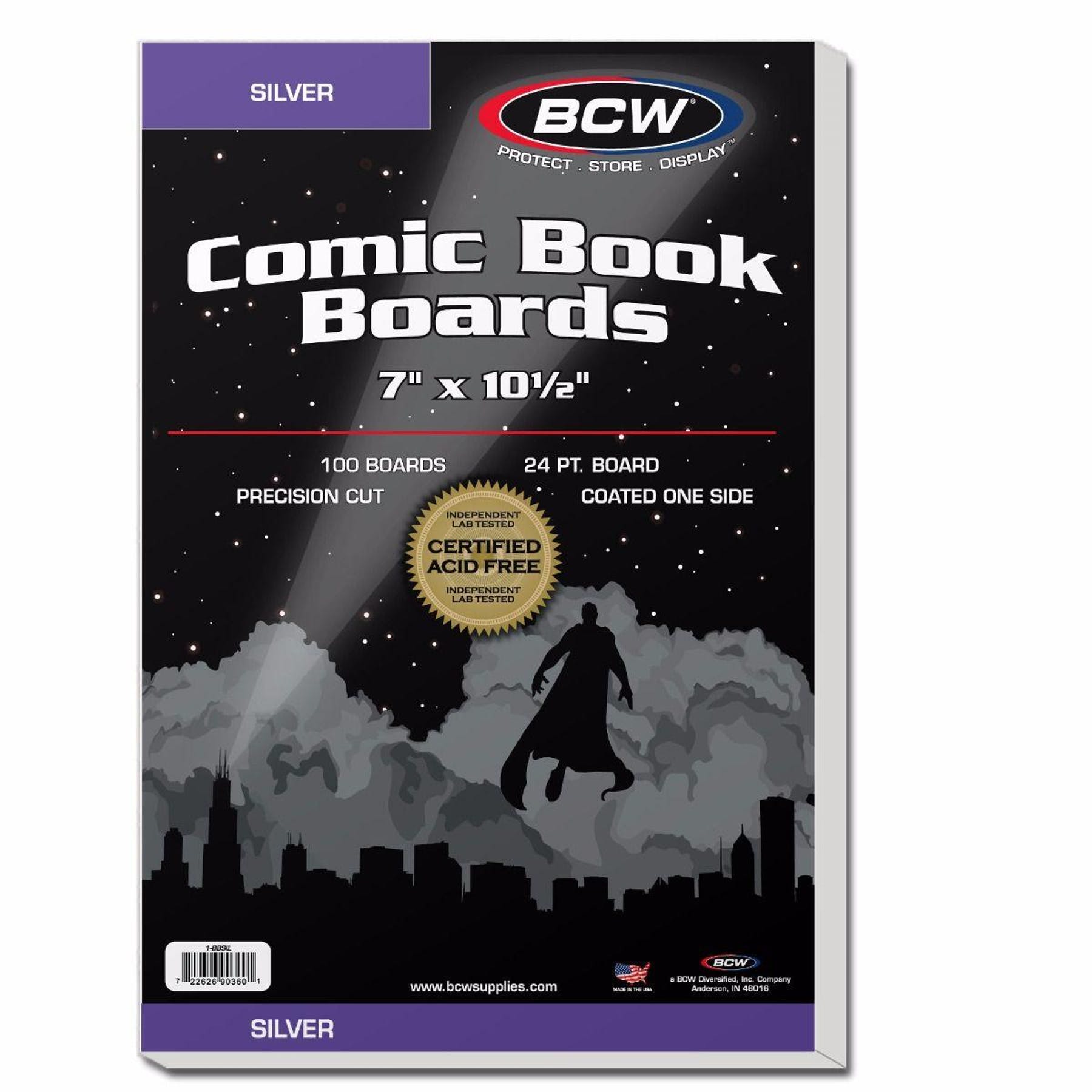 BCW Silver Age Comic Book Backing Boards 100 ct. - Pastime Sports & Games
