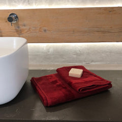 Mirabello Carrara, Coppia 1+1 Fyber bordeaux, cotone, 40x55 - 60x100