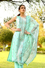 Blue One Shoulder Kaftan Set