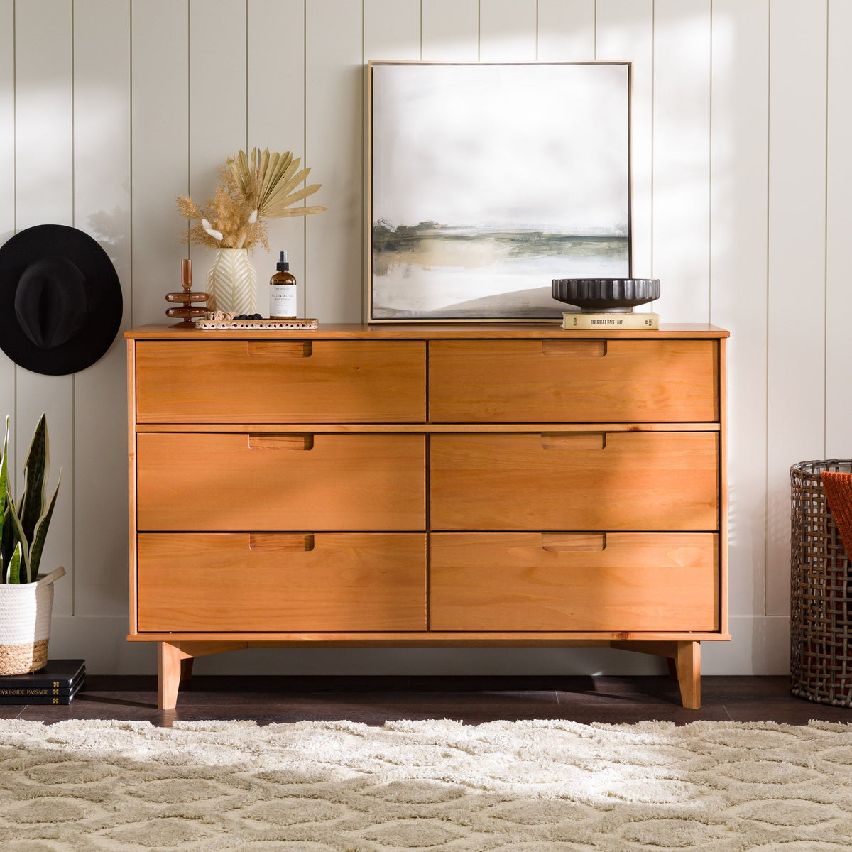 Mid-Century Modern Dresser | Mid-Century Modern Chest | Mid-Century Modern Wood Dresser | Solid Wood Dresser | 6-Drawer Dresser | Dresser | Walker Edison