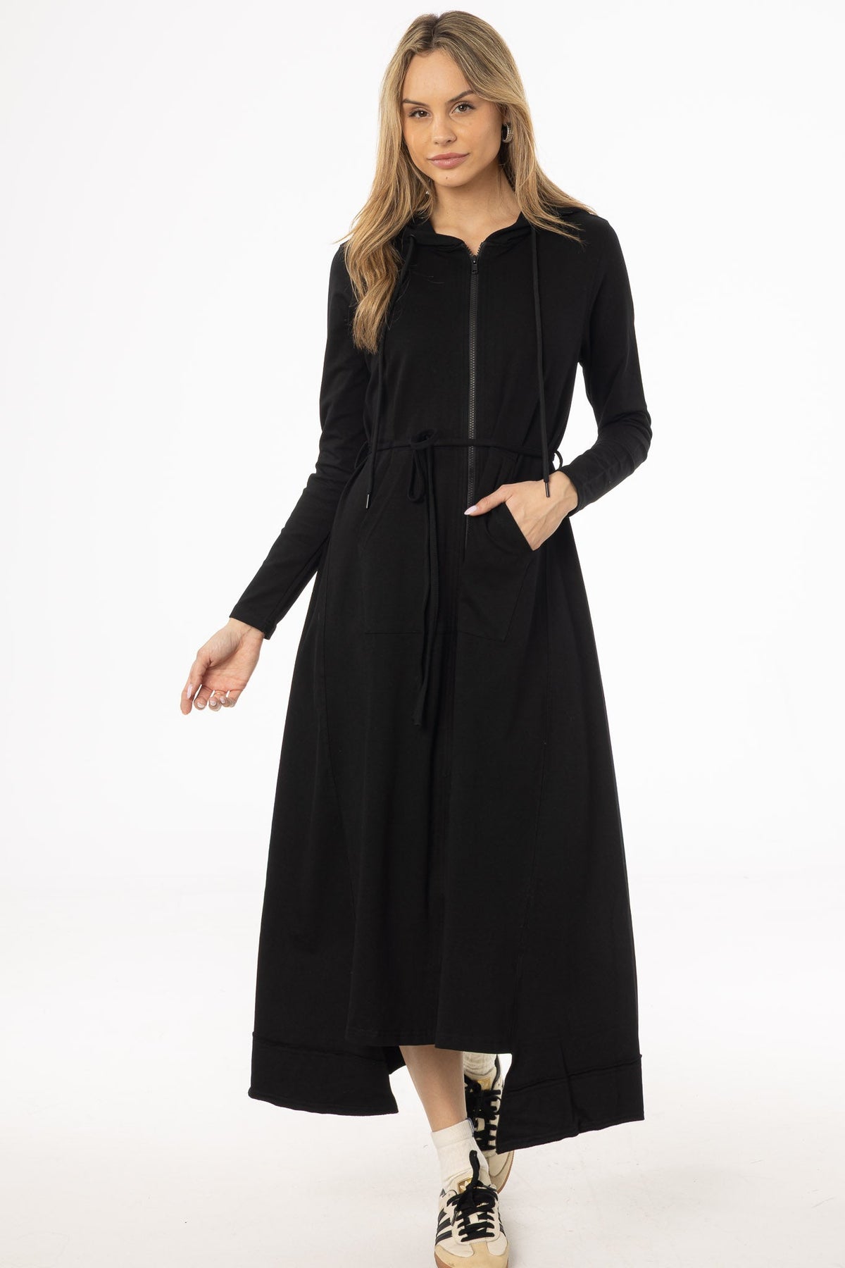 Black Sweatshirt Maxi Dress