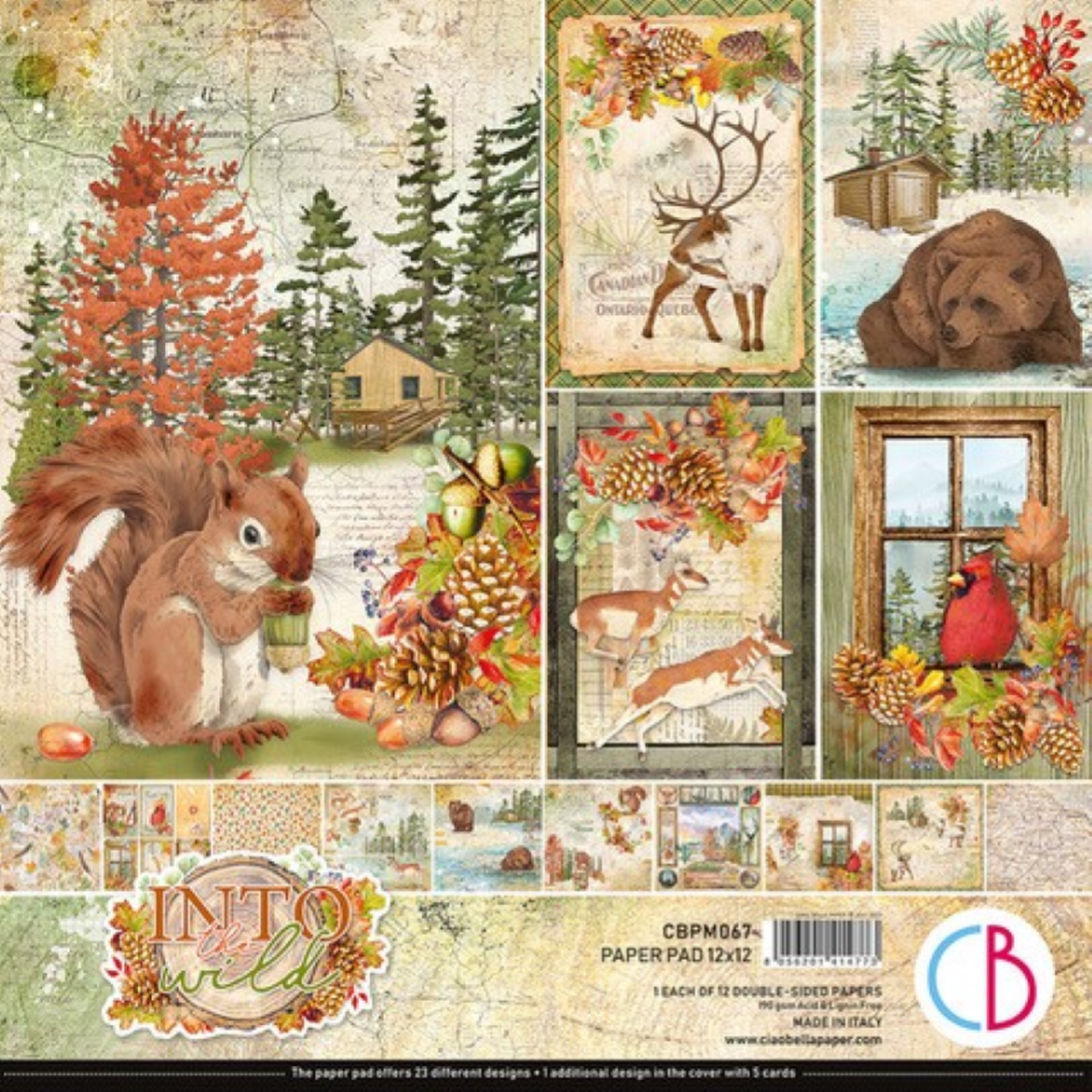 Ciao Bella Into The Wild 12" x 12" Scrapbooking Paper Set