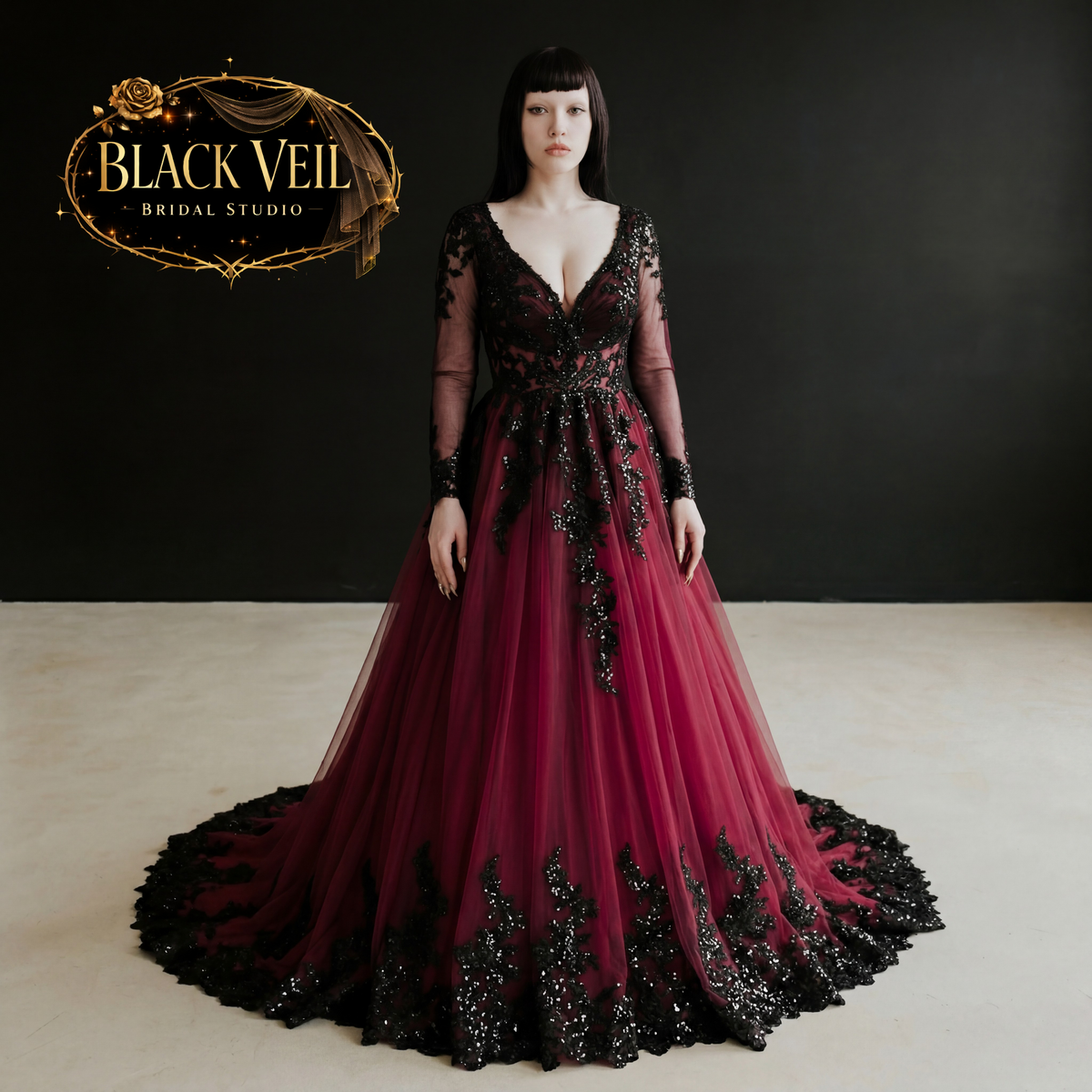 Brinley Red & Black Wedding Dress