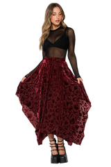 Burned Velvet Witch Handkerchief Skirt