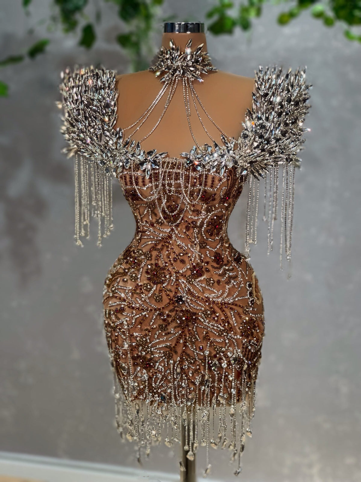 Short silver party dress