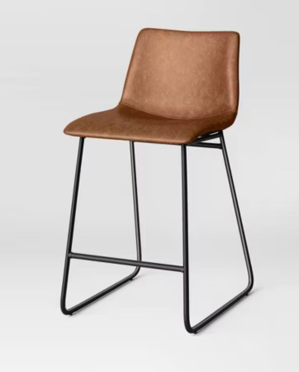 Bowden Faux Leather Counter Height Barstool Caramel - Threshold