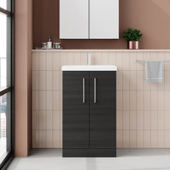 Ryker 500mm Floor Standing 2-Door Vanity & Basin 1 - Charcoal Black